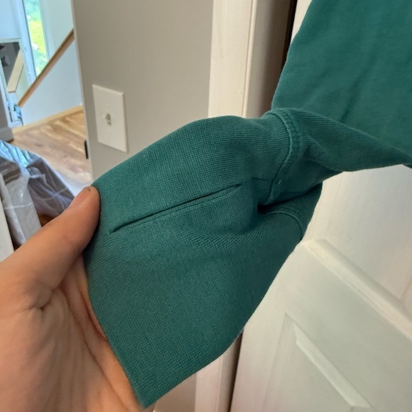 Sweaty Betty After Class Crop Green Activewear Sweatshirt Size Medium - Picture 3 of 5